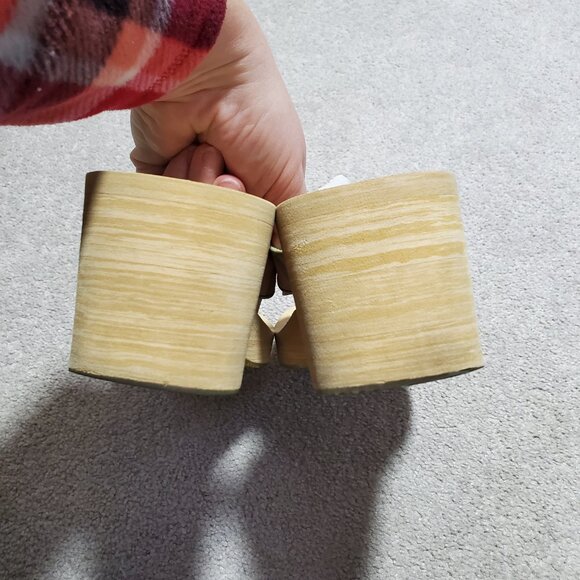 ROBERTO VIANNI Platform Cut-Out Wedge Thong Sandals Flip Flops Leather Women's 8 - Picture 7 of 13